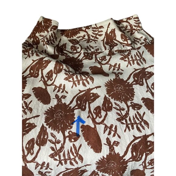 Gap Y2K (2002) Linen Floral Midi Skirt Brown Size 16 Plus Size Coastal Boho Cute - Picture 13 of 15